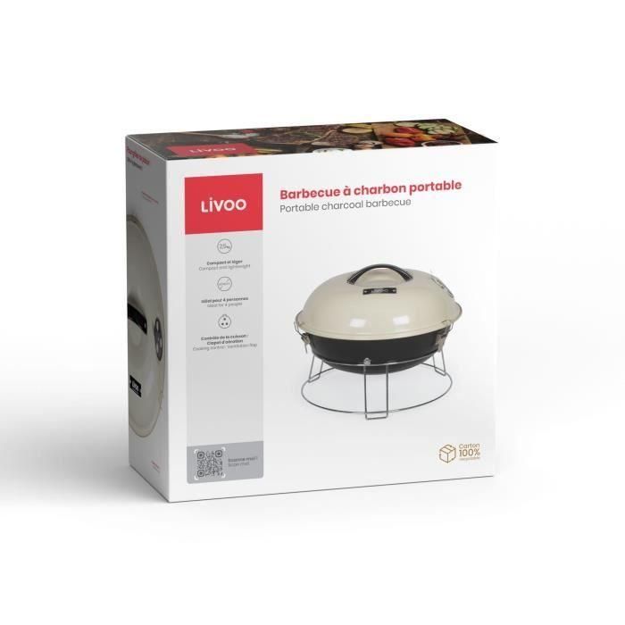 Barbacoa de carbón portátil - LIVOO - DOC301 - Champán y negro 5 Barbacoa de carbón portátil - LIVOO - DOC301 - Champán y negro 5