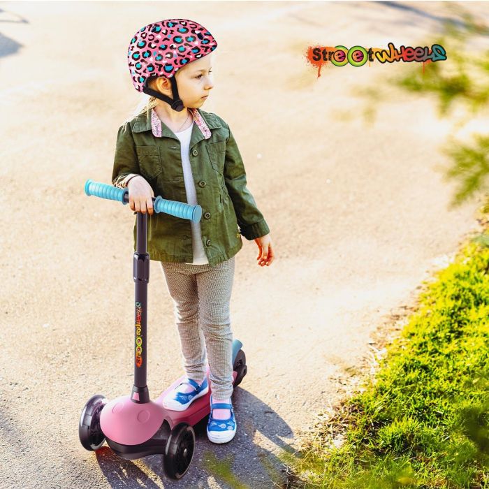 Patinete De 3 Ruedas Rosa Con Luces Led 2