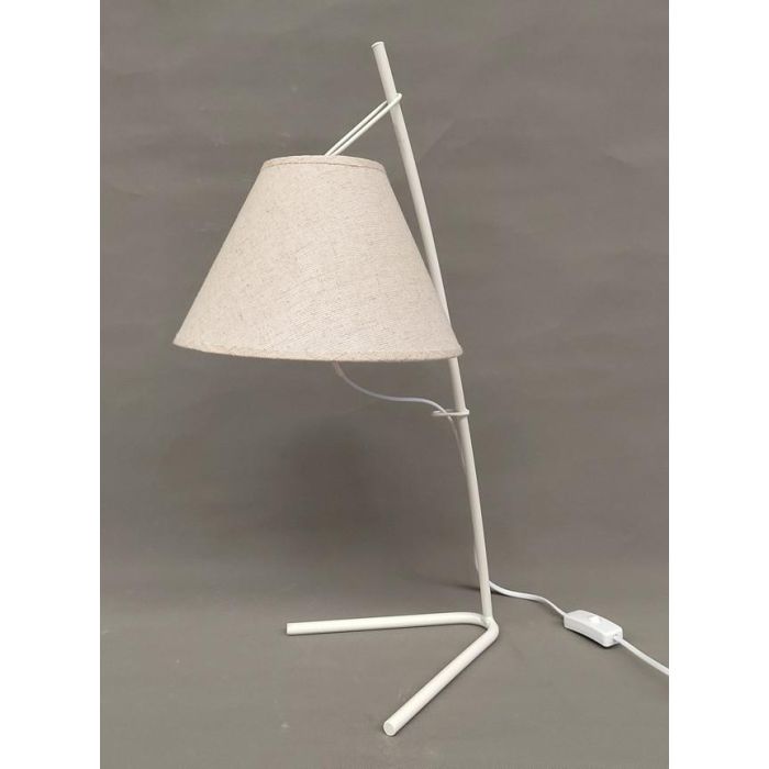 DKD Home Decor Lámpara Sobremesa Moderno Dorado Blanco Beige Metal Lino 31 x 57 x 25 cm (2 Unidades) 4