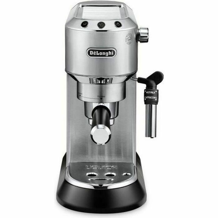 DeLonghi Dedica EC685.M Cafetera Espresso 15 Bares Automática, Espumador de Leche, Café Molido/Dosis, 1.1L, Plata