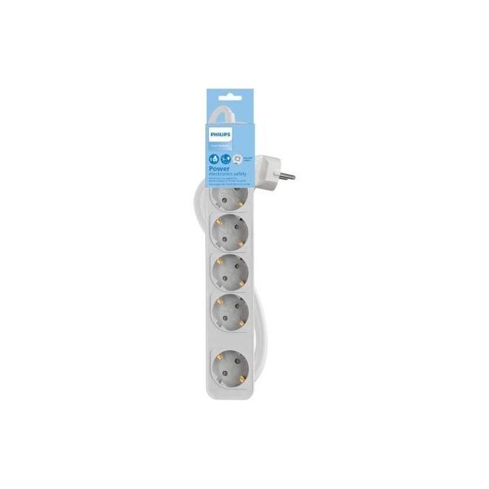 Philips CHP2154W/12 Regleta 5 Tomas Schuko | Interruptor On/Off | Cable 1.5m | Seguridad Niños | Indicador LED | Blanco 1 Philips CHP2154W/12 Regleta 5 Tomas Schuko | Interruptor On/Off | Cable 1.5m | Seguridad Niños | Indicador LED | Blanco 1