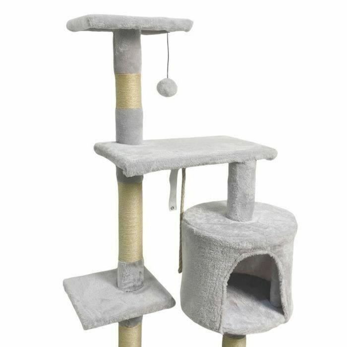 PALOMA Rascador para gatos gris 40 x 40 x 114 cm - 3 plataformas, 1 cuerda, 1 nicho, postes rascadores 3 PALOMA Rascador para gatos gris 40 x 40 x 114 cm - 3 plataformas, 1 cuerda, 1 nicho, postes rascadores 3