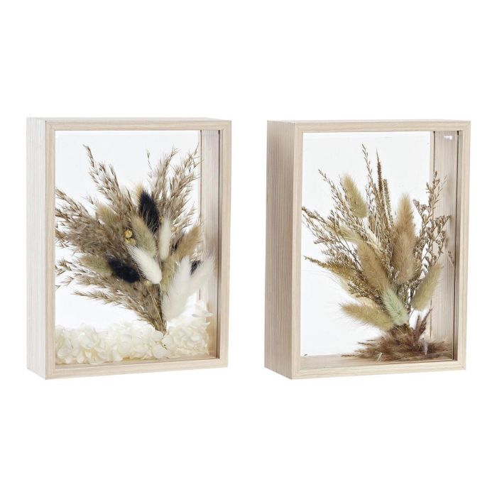 DKD Home Decor Decoración Shabby Beige y Marrón de Flor Seca y MDF 6x21x16 cm - Set de 2 Unidades DKD Home Decor Decoración Shabby Beige y Marrón de Flor Seca y MDF 6x21x16 cm - Set de 2 Unidades