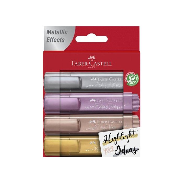 Marcador Fluor Faber-Castell Textliner 1546 Metalico Estuche De 4