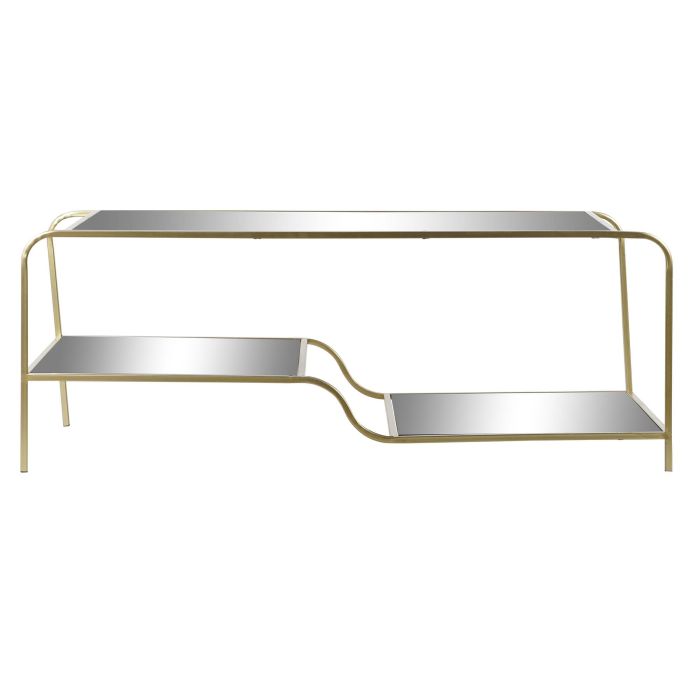 DKD Home Decor Mesa Centro Dorado Metal Espejo 120 x 60 x 45 cm 5
