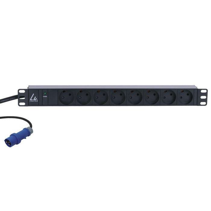 Lanview 19'' rack mount power strip, 3m, 16A with 8 x Danish type K grounded sockets Lanview 19'' rack mount power strip, 3m, 16A with 8 x Danish type K grounded sockets