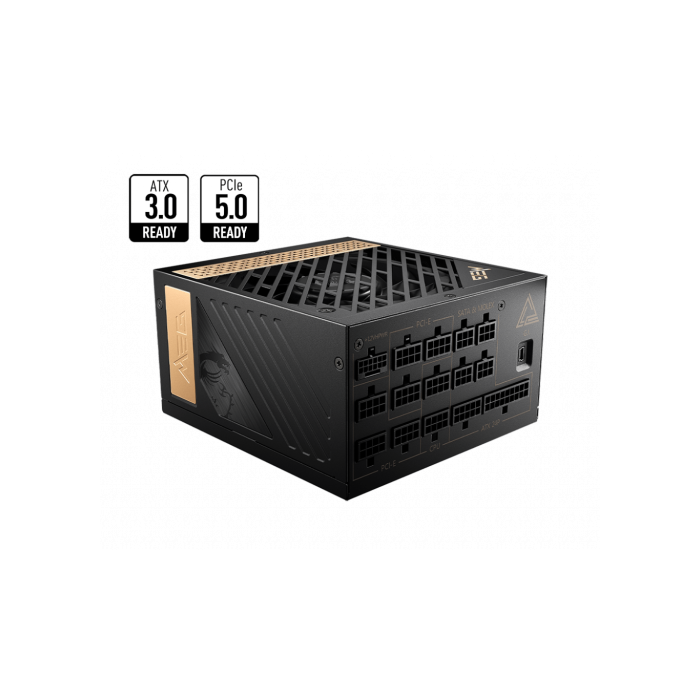 MSI MEG AI1300P PCIE5 Fuente de Alimentación ATX 1300W 80 PLUS Gold Totalmente Modular Negro MSI MEG AI1300P PCIE5 Fuente de Alimentación ATX 1300W 80 PLUS Gold Totalmente Modular Negro