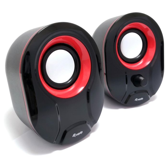 Equip Altavoces Estéreo 2.0 245332 Negro, 6W RMS, Sonido Potente, USB y Jack 3.5mm para PC, Portátil, MP3 1