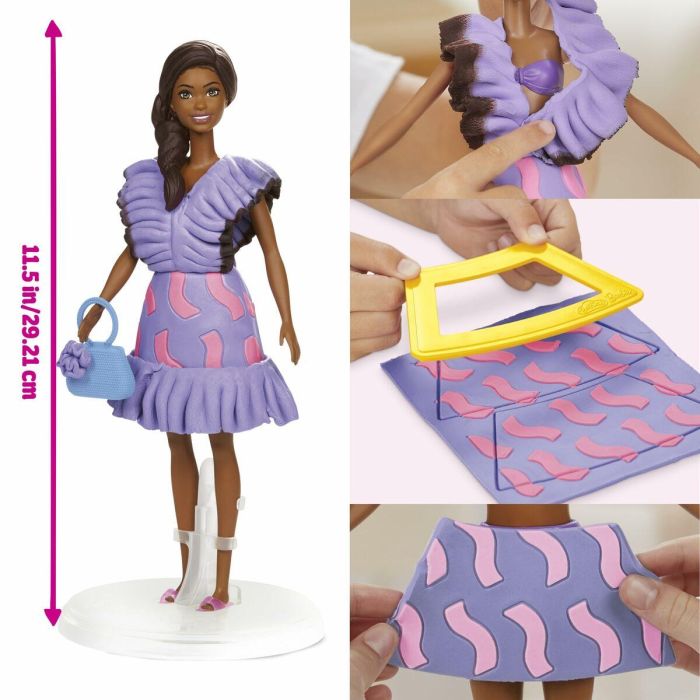 Juego de Plastilina Play-Doh Barbie Fashionista Ruffles Multicolor 730 g 5 Juego de Plastilina Play-Doh Barbie Fashionista Ruffles Multicolor 730 g 5