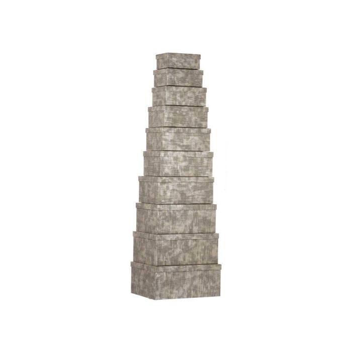 Set 10 Cajas de Cartón Rectangular Antracita con Rayas Pincello 37x16x29 cm (2 Unidades) 1 Set 10 Cajas de Cartón Rectangular Antracita con Rayas Pincello 37x16x29 cm (2 Unidades) 1