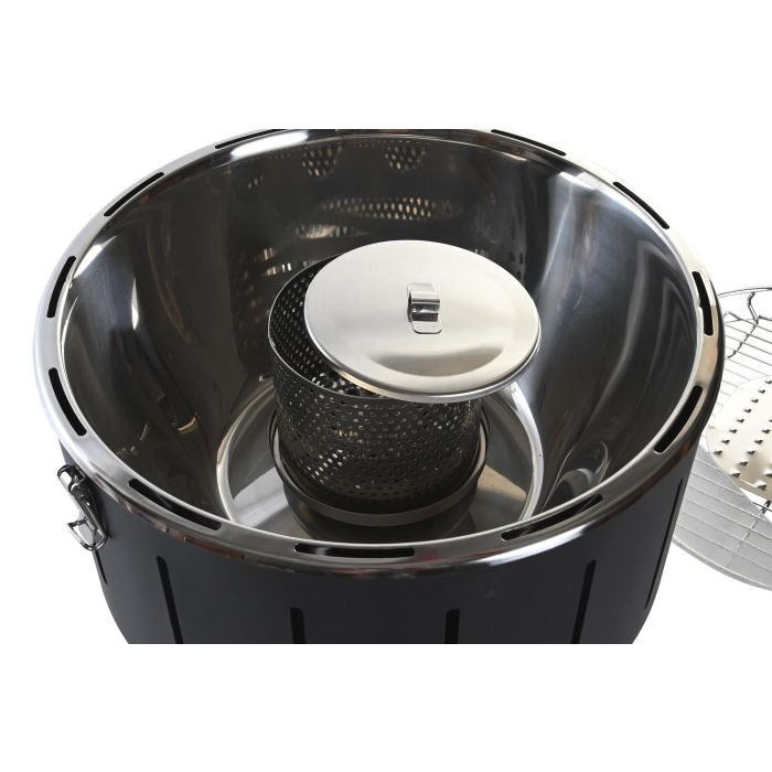 DKD Home Decor Barbacoa Negro Plateado Acero y PVC 34.5 x 25 x 34.5 cm 3