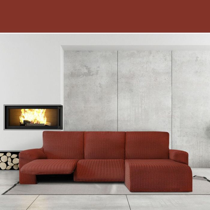 Funda para chaise longue de brazo corto derecho Eysa JAZ Rojo Oscuro 120 x 120 x 360 cm 4