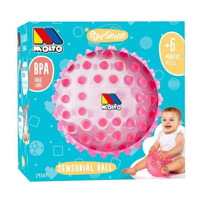 Bola sensorial 20 cm rosa. con colores y textura suave para la diversión y aprendizaje de los bebes. Bola sensorial 20 cm rosa. con colores y textura suave para la diversión y aprendizaje de los bebes.