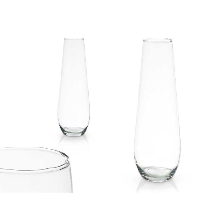 Giftdecor Jarrón de Cristal Transparente Base Abombada 50 cm - Vidrio, 17x17x50 cm Giftdecor Jarrón de Cristal Transparente Base Abombada 50 cm - Vidrio, 17x17x50 cm