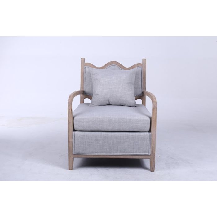 Sillón DKD Home Decor 66 x 70 x 88 cm 70 x 73 x 88 cm Abeto Marrón claro Gris claro 1
