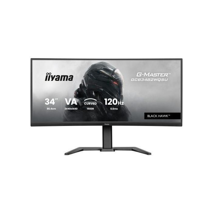 Iiyama G-Master GCB3482WQSU-B1 Monitor Curvo 34" 1440p 120Hz 0.6ms MPRT HDR400 FreeSync Premium Negro 500cd