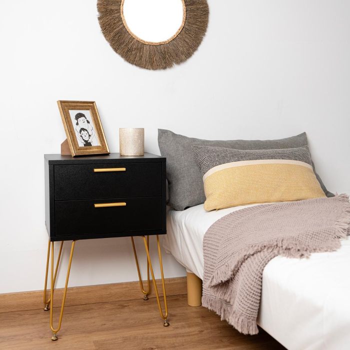 Vinthera Moa Mesilla Madera Melamina y Patas Acero Negro 40x30x60 cm 4 Vinthera Moa Mesilla Madera Melamina y Patas Acero Negro 40x30x60 cm 4