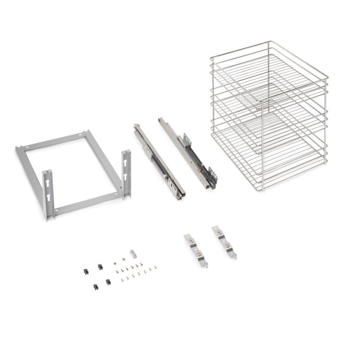 Emuca Carro extraíble Supra de fijación inferior con cierre suave, módulo 400mm, Acero, Cromado 0 Emuca Carro extraíble Supra de fijación inferior con cierre suave, módulo 400mm, Acero, Cromado 0