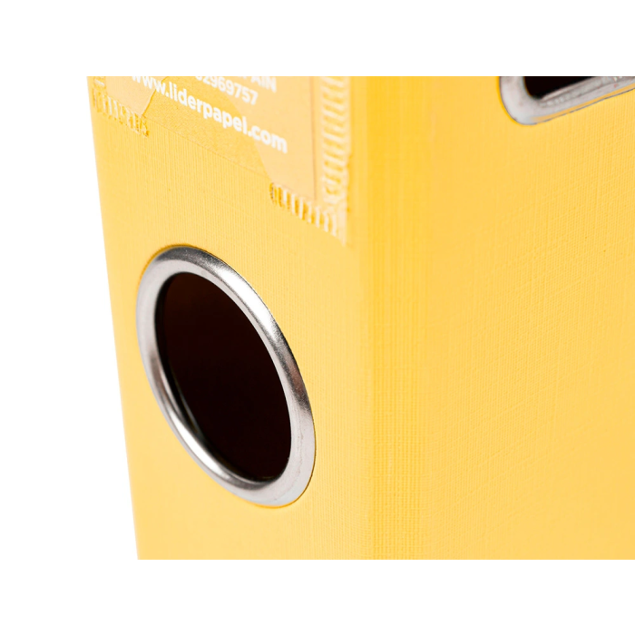 Liderpapel Archivador de palanca Documenta A4 Forrado PVC Rado Amarillo Compresor Metálico Lomo 52mm 5