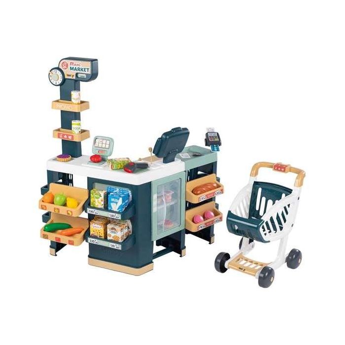 Supermercado maximarket con carrito, caja registradora y 50 accesorios. 89,60x80x59,60 cm Supermercado maximarket con carrito, caja registradora y 50 accesorios. 89,60x80x59,60 cm
