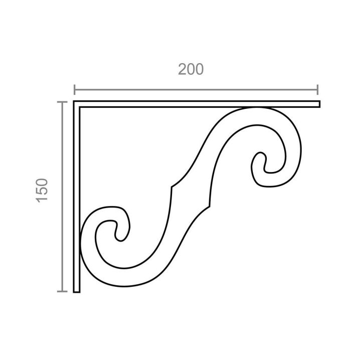 Micel Escuadra Ornamental PLM05 Negro 200 x 150 mm 1