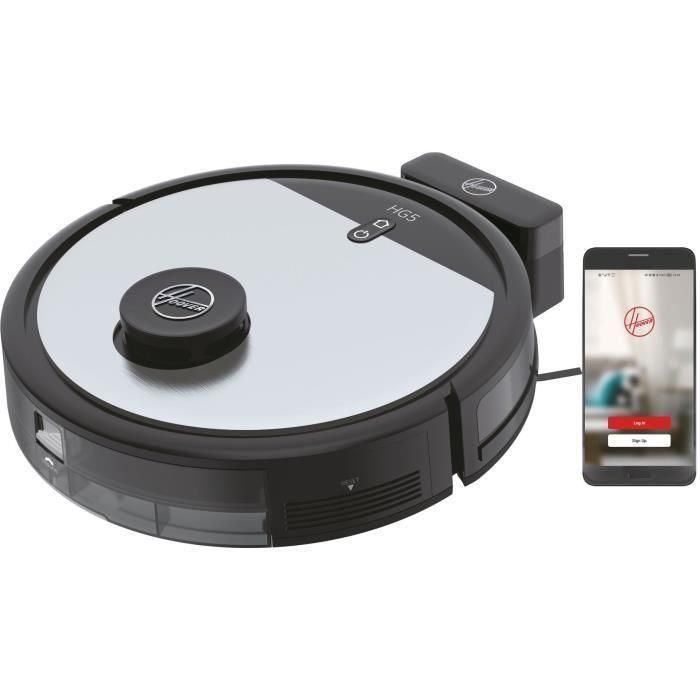 Robot aspirador en seco Hoover HG510D - WiFi - Navegación láser - Cepillo XL - Autonomía 90min - Potente - Ultra silencioso 68 dBA Robot aspirador en seco Hoover HG510D - WiFi - Navegación láser - Cepillo XL - Autonomía 90min - Potente - Ultra silencioso 68 dBA
