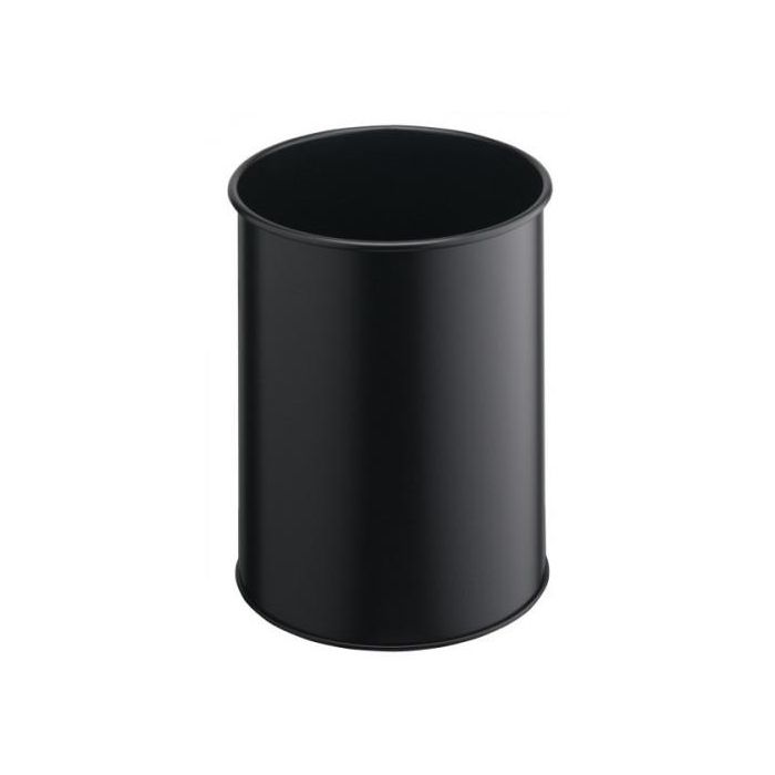 Papelera Metalica Durable Redonda 15 Litros Negra