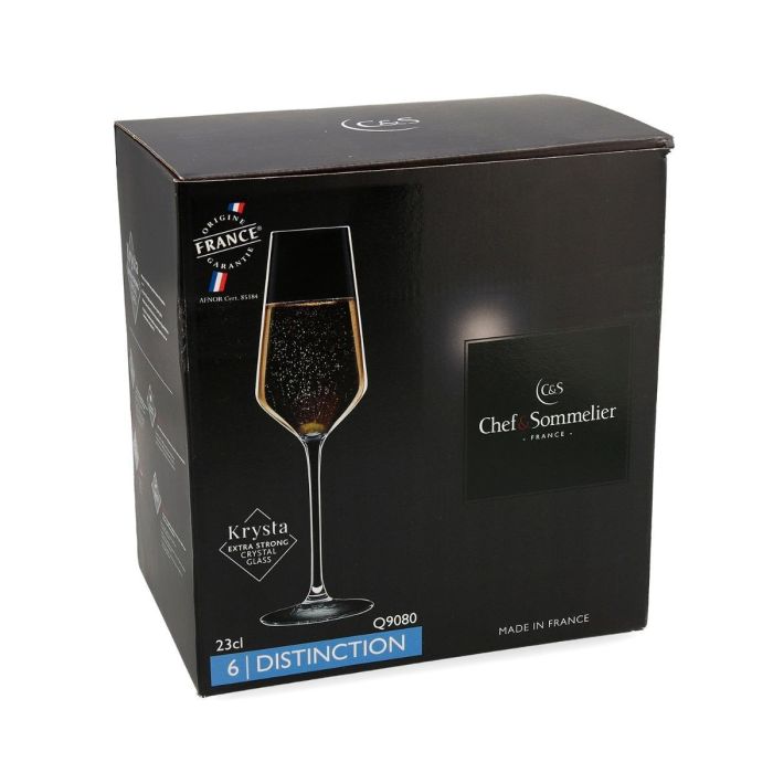 Chef & Sommelier Set 6 Copas Flauta Cristalín Distinction 23 cL Transparente Apto Lavavajillas 5 Chef & Sommelier Set 6 Copas Flauta Cristalín Distinction 23 cL Transparente Apto Lavavajillas 5