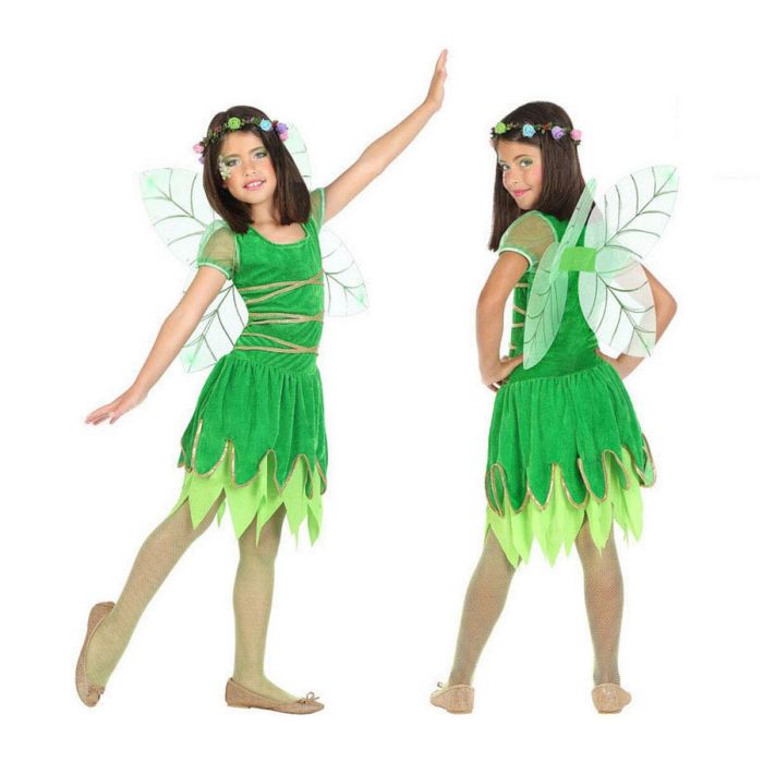 Disfraz para Niños Verde Hada de Primavera Fantasía (2 Piezas) (2 pcs) 4