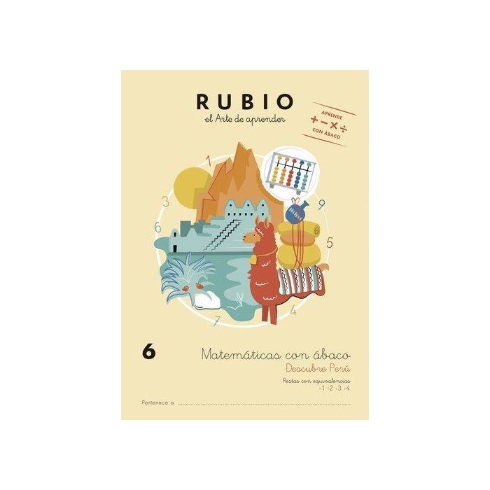 Cuaderno Rubio A4 Matematicas Con Abaco 6 - Descubre Peru (7-8 Años) (Set de 5)