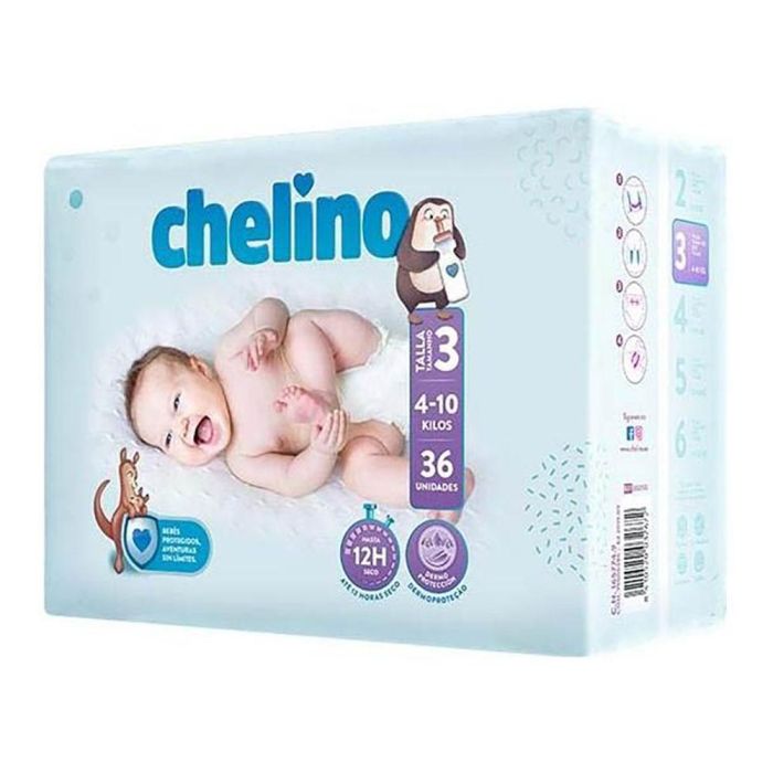 Pañal chelino t3 4-10 kg 36 unidades Pañal chelino t3 4-10 kg 36 unidades