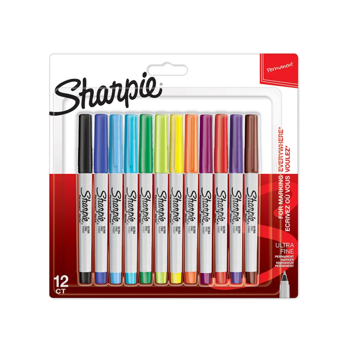 Sharpie Rotulador Permanente Punta Ultrafina, Surtidos, Blíster 12 Ud 1