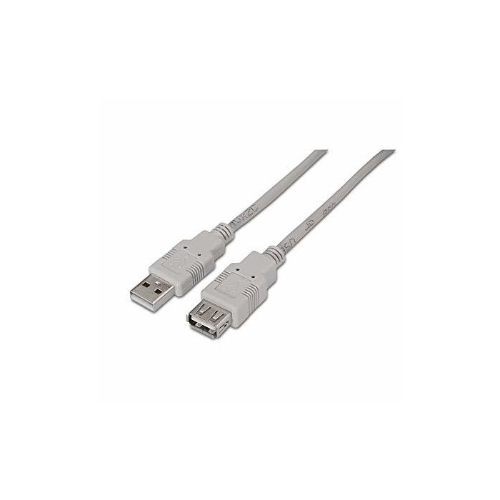 AISENS - CABLE USB 2.0, TIPO A/M-A/H, BEIGE, 1.8M