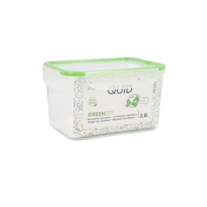 Fiambrera Quid Greenery 2,8 L Transparente Plástico (4 Unidades) (Pack 4x) 1 Fiambrera Quid Greenery 2,8 L Transparente Plástico (4 Unidades) (Pack 4x) 1