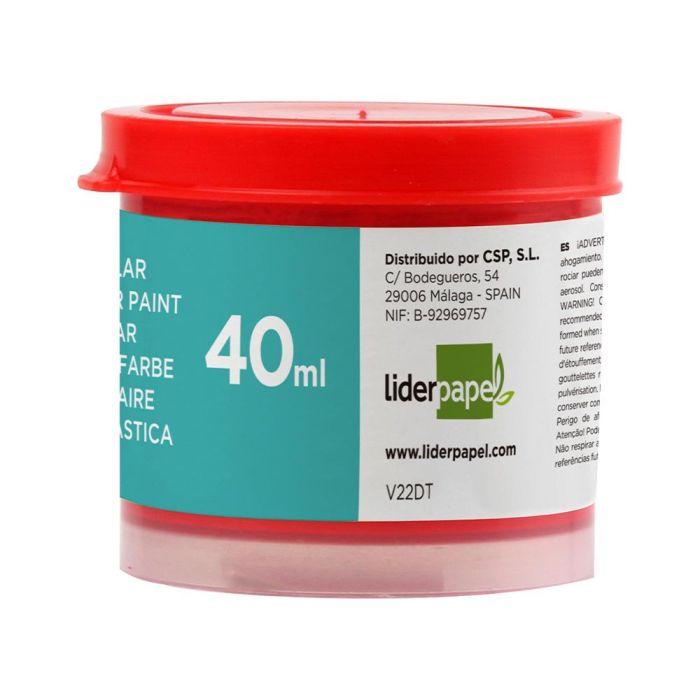 Tempera Liderpapel Escolar 40 mL Rojo 5 unidades 1