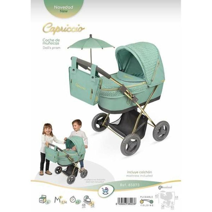 Decuevas Coche de muñeca plegable Capriccio con sombrilla y bolso para muñecas de hasta 48 cm 38x65x60 cm 2