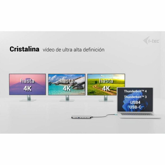 Hub USB i-Tec C31NANOTRIPLEDOCKPD Gris 12