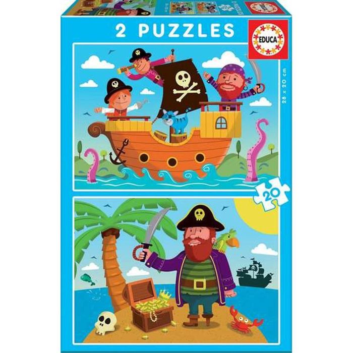 Puzzle 2x20 piezas piratas