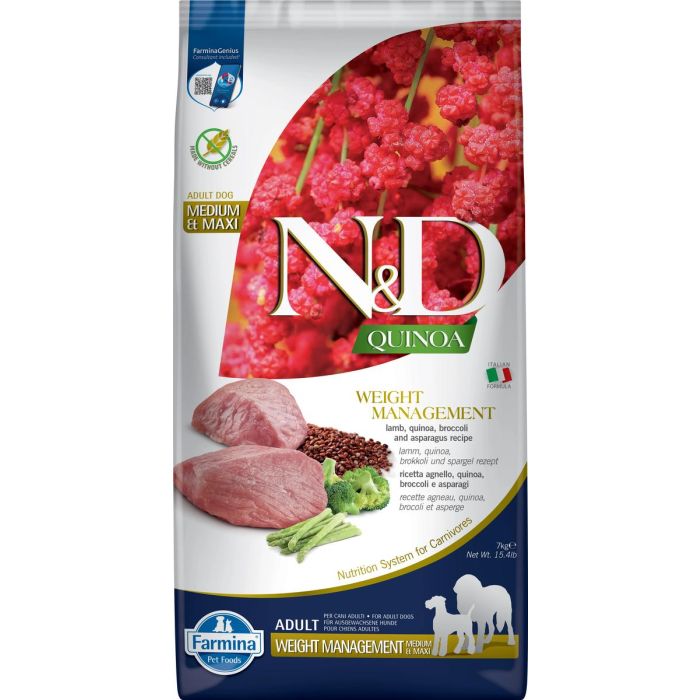 Farmina N&D Dog Quinoa Weight Management Cordero Med&Max 7 kg