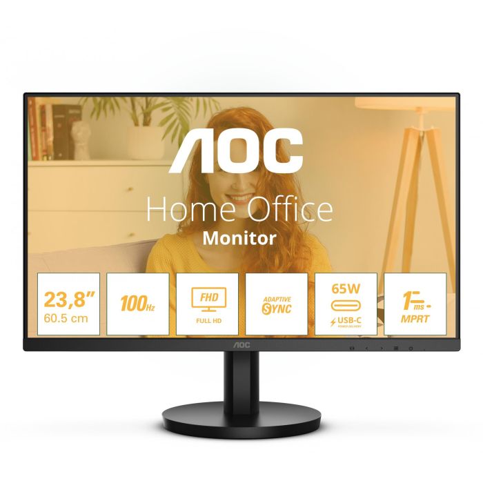 AOC 24B3CA2 Monitor 23.8" FHD 1920x1080 IPS 100Hz 4ms HDMI USB-C Altavoces Negro