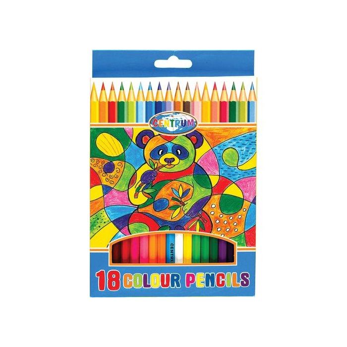 Lapices De Colores Centrum Zoo Hexagonal Largos Estuche De 18