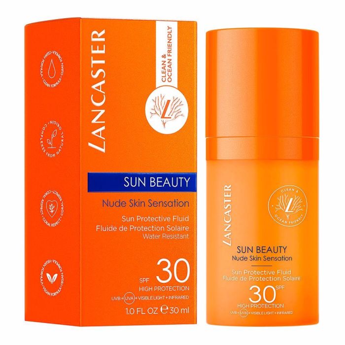 Lancaster SUN BEAUTY Protective Fluid SPF30 30 ml protector solar facial biodegradable para piel con bronceado dorado 1