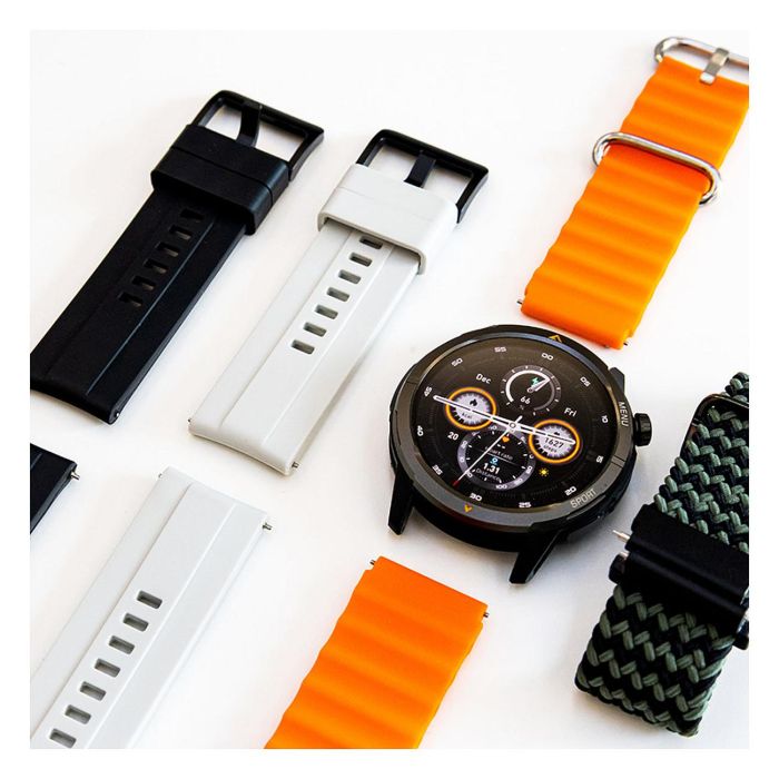 AGM Legion Reloj Inteligente Deportivo con GPS, Pantalla AMOLED Táctil de 1.43", Monitor Cardíaco, Oxígeno en Sangre, Resistente al Agua 5ATM, Negro