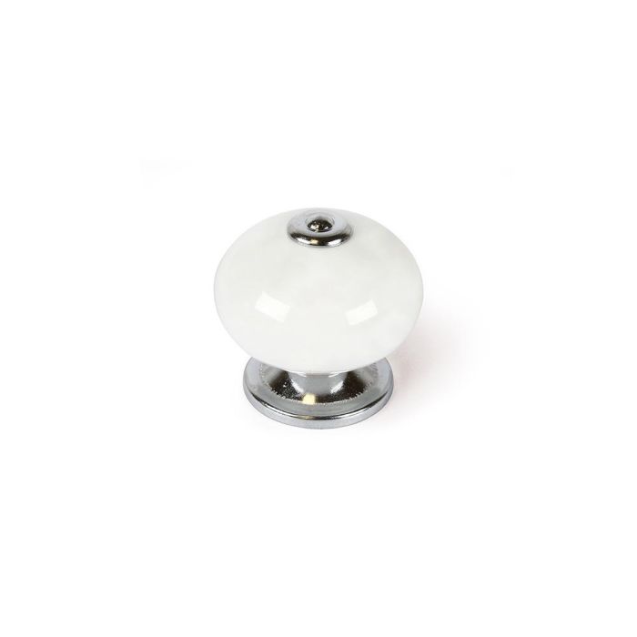 Rei e517 - Blister con 4 pomos redondos para mueble, porcelana acabado blanco, Ø40mm Rei e517 - Blister con 4 pomos redondos para mueble, porcelana acabado blanco, Ø40mm