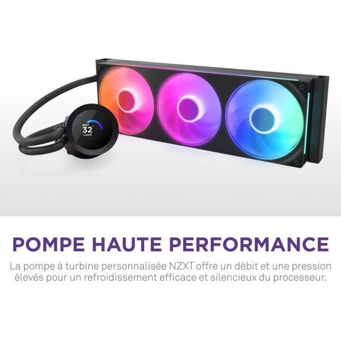 NZXT RL-KR360-B2 Kraken Plus 360 RGB Refrigeración Líquida AIO 360mm Negra con Pantalla LCD para CPU Intel LGA 1700/AM5 1