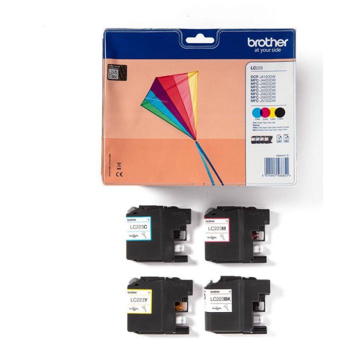 Brother LC223VALBP Cartuchos de Tinta Originales Negro, Cyan, Magenta y Amarillo Multipack 2