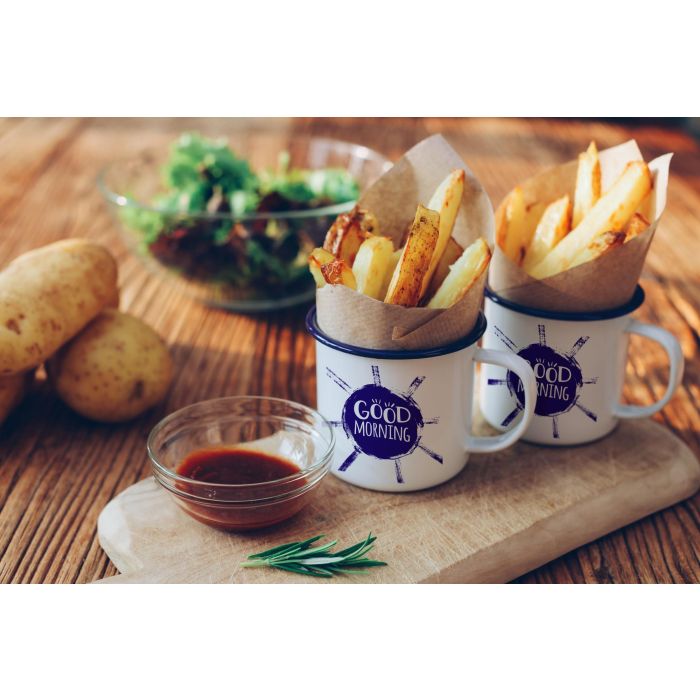 Mug esmaltada blanca con frases 350 ml - Privilege (24 Unidades) 5 Mug esmaltada blanca con frases 350 ml - Privilege (24 Unidades) 5