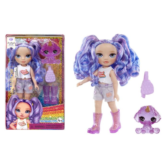 Rainbow High Littles - Muñeca 15cm + mascota - Morado - A partir de 4 años