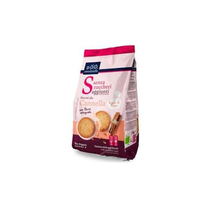 SOTTOLESTELLE Galletas bio de espelta integral y canela sin azúcar, 250 g