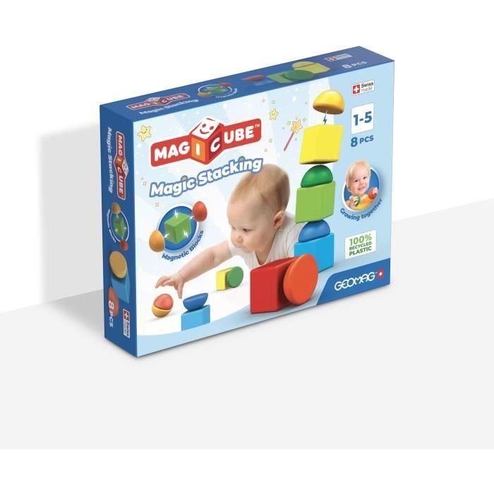 Geomag 00061 Magicube Magic Stacking - Juego de Construcción de Cubos Magnéticos, 8 Piezas, para Niños +12 Meses Geomag 00061 Magicube Magic Stacking - Juego de Construcción de Cubos Magnéticos, 8 Piezas, para Niños +12 Meses